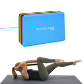 1 - Strauss Yoga Block,  Mulitcolor  9x6x3 in 