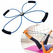 2 - Strauss Yoga Resistance Band, Black and Blue Free Size