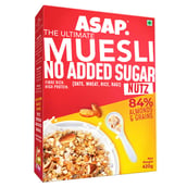 1 - ASAP The Ultimate Muesli No Added Sugar, 420 g Oats Wheat Rice & Ragi