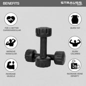 2 - Strauss PVC Dumbbell Set,  Black  1 kg 