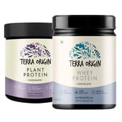 1 - Terra Origin Whey Protein & Plant Protien Combo,  2 Piece(s)/Pack  Chocolate 
