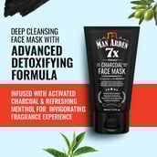 3 - Man Arden 7X Activated Charcoal Face Mask,  100 ml  Infused with Vitamin C & Menthol 