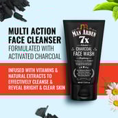 3 - Man Arden 7X Activated Charcoal Face Wash,  100 ml  Enhanced with Vitamin C, Menthol 