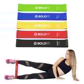 1 - Boldfit Resistance Bands Mini Loop (Set of 5),  Multicolor  Free Size 