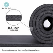 3 - Boldfit NBR Material Yoga Mat with Carrying Strap,  Black  10 mm 