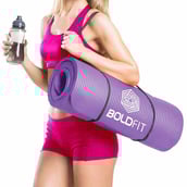 2 - Boldfit NBR Material Yoga Mat with Carrying Strap,  Purple  10 mm 