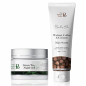 The Beauty Sailor Green Tea Night Gel 50 g & Walnut, Coffee & Coconut Face Wash Combo,  100 g  Repair 