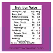 nutrition - Lo! Foods Peanut Butter with Almond Crunch,  500 g  No Sugar 