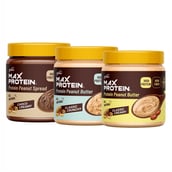 1 - RiteBite Max Protein Peanut Spread,  0.340 kg  Choco Creamy+Classic Creamy+Classic Crunchy Pack of 3 