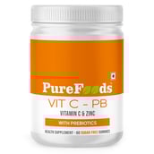 1 - PureFoods Vit C PB Vitamin C + ZInc Sugar Free Gummies for Kids,  60 gummies  Orange 