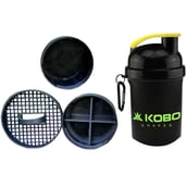 KOBO Shaker Sipper Blender Bottle (2903),  Black  400 ml 