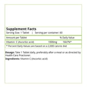 Natures Velvet Vitamin C (1000 mg),  60 tablet(s)  Unflavoured 