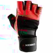 KOBO Gym Gloves (WTG-02), Red & Black Medium