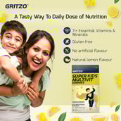 7 - Gritzo Super Kids Multivitamin Gummies,  60 gummies  Natural Lemon