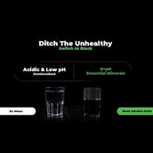 4 - Evocus H2O Black Alkaline Drink Infused with Essential Minerals 8+ pH,  250 ml  Unflavoured (Pack of 24) 