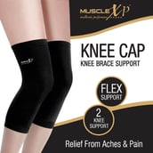 2 - MuscleXP Knee Cap, Black Medium