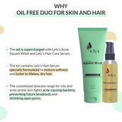 4 - Lely's Acne Squash Face Wash 70ml & Hair Care Serum 50ml Combo, 2 Piece(s)/Pack for All Skin Types