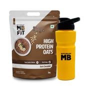 MuscleBlaze High Protein Oats 2kg Dark Chocolate & Sipper Combo