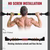 2 - SLOVIC Pull Up Bar for Home Workout,  Free Size  Black/Red 