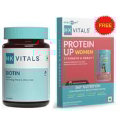 HealthKart HK Vitals Biotin 90 Tabs with Free ProteinUp Women 20 g Chocolate