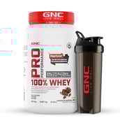 1 - GNC Pro Performance 100% Whey Protein & Black Shaker 700 ml Combo,  2 lb  Chocolate Supreme 