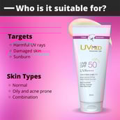 3 - Uvmed Tinted Sunscreen Gel SPF 50,  50 ml  with Matt Feel (Pack of 2) 