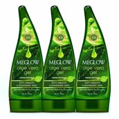1 - Meglow Aloe Vera Gel,  125 g  for All Skin Types (Pack of 3) 