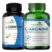 1 - Simply Herbal L-Carnitine 120 Tablets & L-Arginine 60 Tablets Combo,  2 Piece(s)/Pack  Unflavoured 
