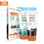6 - VLCC Bright Glow & Hydra Nourish Serum Face Wash AM & PM Combo,  150 ml  with Charcoal & Aloe Vera 