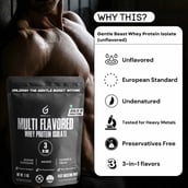 9 - Gentle Beast Multi Flavored Whey Protein Isolate,  2.2 lb  Belgian Chocolate, Mango and Cookies & Cream 