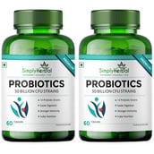 1 - Simply Herbal Probiotics 50 Billion CFU Strains,  60 capsules  Unflavoured (Pack of 2) 