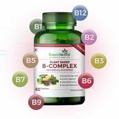 3 - Simply Herbal Plant Based B-Complex,  60 capsules  Unflavoured (Pack of 2) 