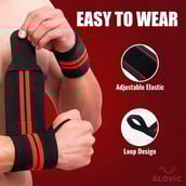 6 - SLOVIC Wrist Support,  Black/Red  Free Size 