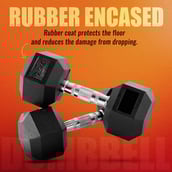 5 - SLOVIC Rubber Dumbbell Set,  Black  7.5 kg 