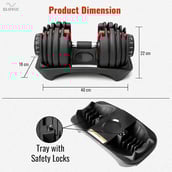 2 - SLOVIC Adjustable Dumbbell Set for Home Gym,  Black (Set of 2)  2.5 kg 