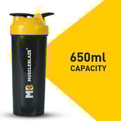 4 - MuscleBlaze Shaker (Unleash the Zidd),  Yellow/Black  650 ml