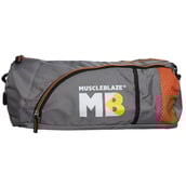 MuscleBlaze Gym Bag,  Grey with Orange 