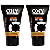Oxy V-Charge Scrub Face Wash for Men Pack of 2,  50 g  for All Skin Types 