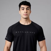 7 - MuscleBlaze Active Tee Half Sleeve, Midnight Black Medium