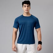 1 - MuscleBlaze Active Tee Half Sleeve,  Teal Blue  Medium 