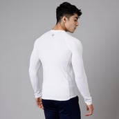 4 - MuscleBlaze Compression Muscle Tee Full Sleeve,  Polar White  Small