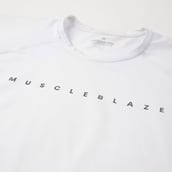 2 - MuscleBlaze Compression Muscle Tee Half Sleeve,  Polar White  Medium