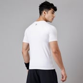 4 - MuscleBlaze Compression Muscle Tee Half Sleeve,  Polar White  X-Large