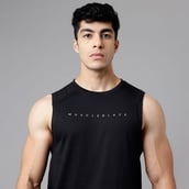 7 - MuscleBlaze Delt Tank,  Midnight Black  Large