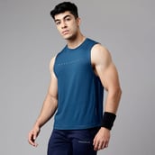 3 - MuscleBlaze Delt Tank,  Teal Blue  Small