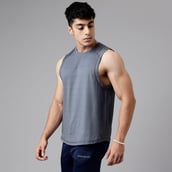 3 - MuscleBlaze Delt Tank,  Nardo Grey  Medium