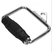 B Fit USA Barbell Single D Handle with Grip (7259), Silver