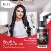 9 - INLIFE Hydrolyzed Collagen Peptides,  0.44 lb  Strawberry Lemon 