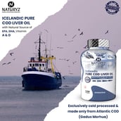 4 - Naturyz Icelandic Pure Cod Liver Oil 100 Softgels & Plant Biotin 60 Tablets Combo, 2 Piece(s)/Pack