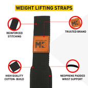 6 - MuscleBlaze Weight Lifting Strap,  Black  Free Size